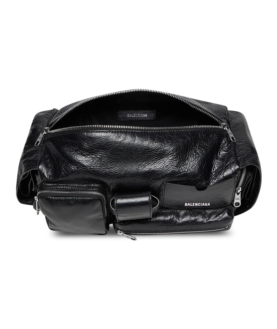 BALENCIAGA Черная кожаная сумка на плечо, фото 5