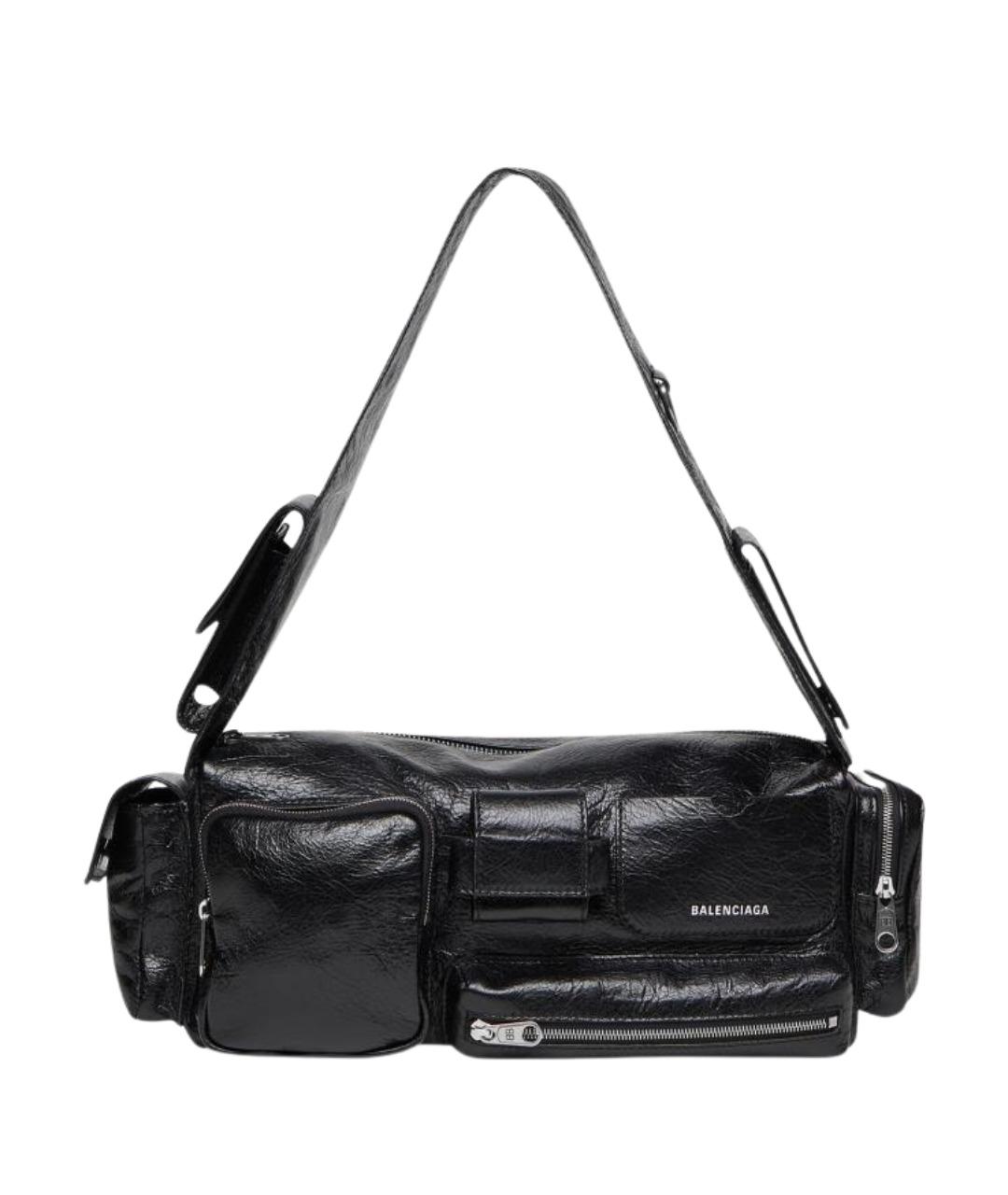 BALENCIAGA Черная кожаная сумка на плечо, фото 1