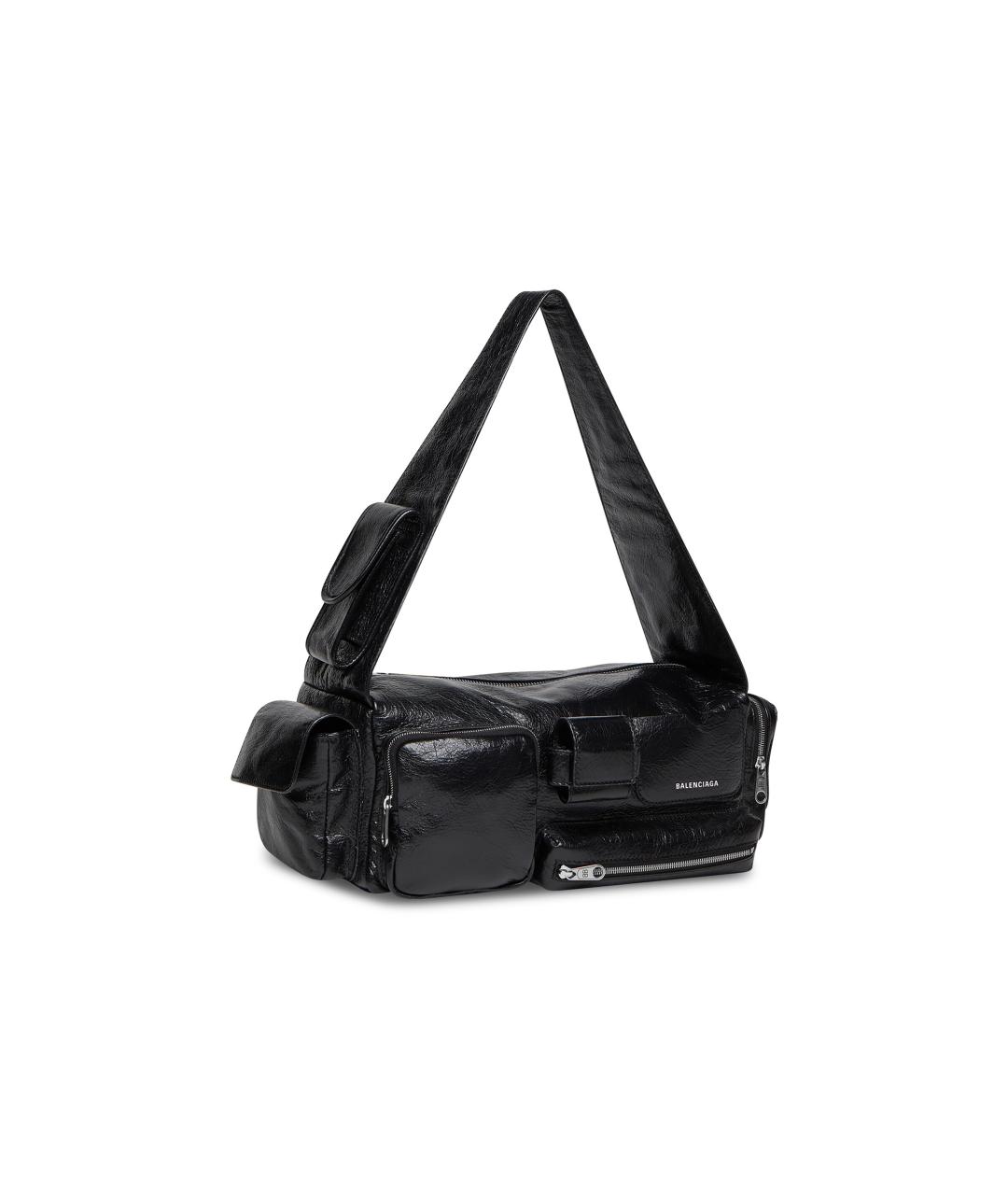 BALENCIAGA Черная кожаная сумка на плечо, фото 2