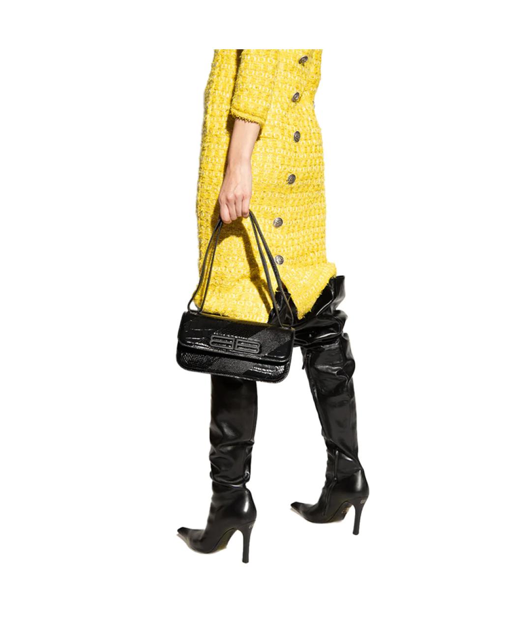 BALENCIAGA Черная кожаная сумка через плечо, фото 5