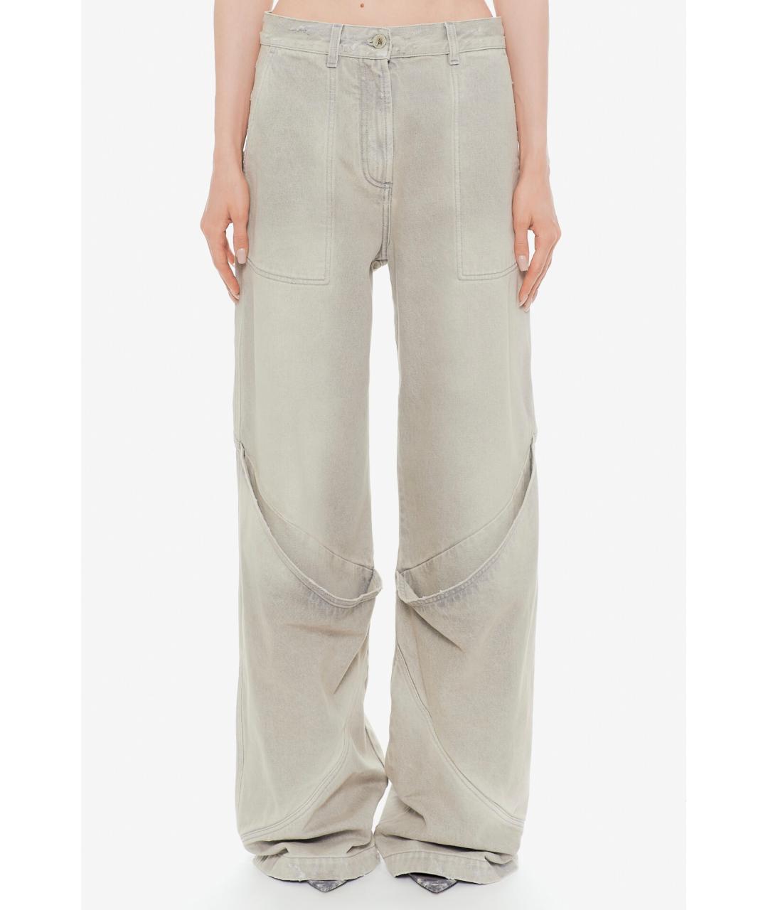 THE ATTICO Серые хлопковые джинсы клеш, фото 3