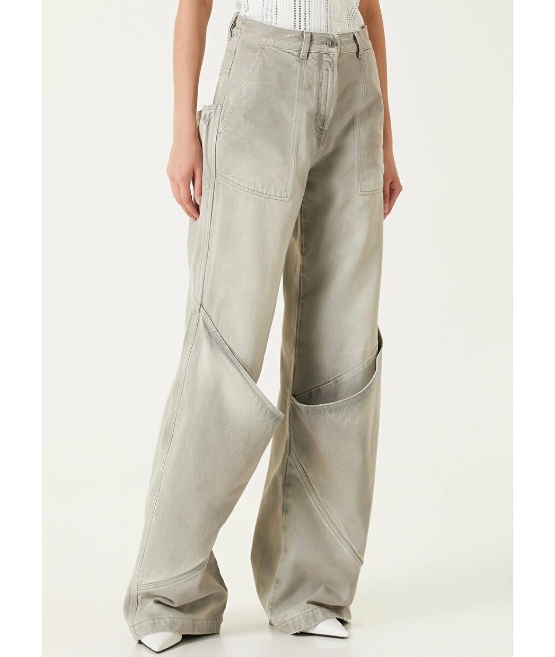 THE ATTICO Серые хлопковые джинсы клеш, фото 6