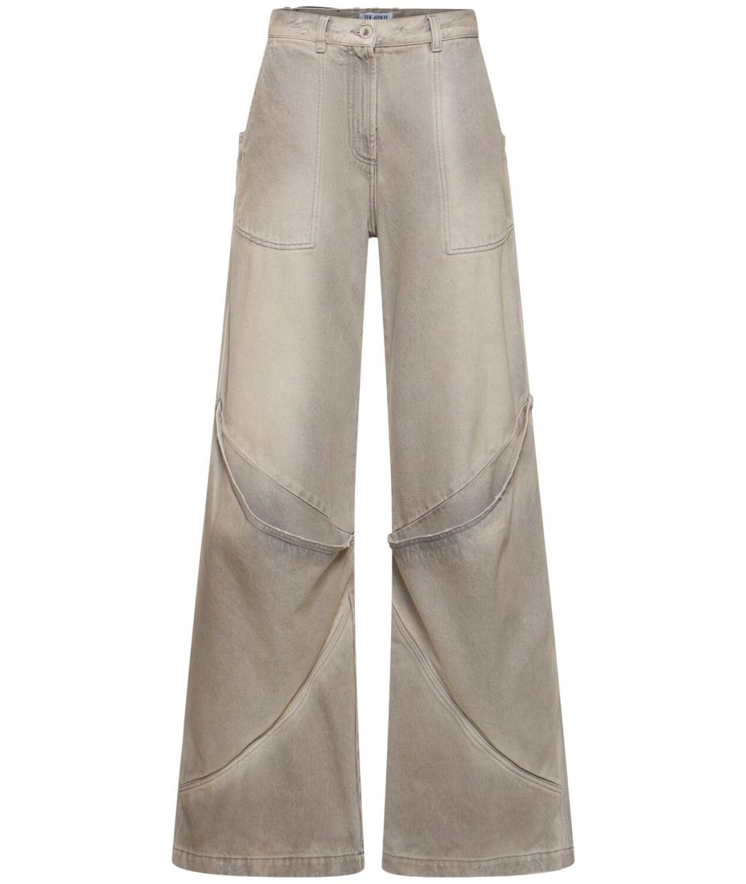 THE ATTICO Серые хлопковые джинсы клеш, фото 1