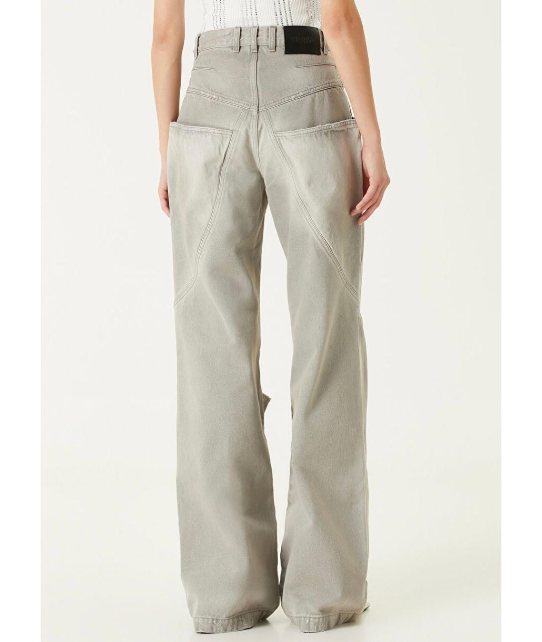 THE ATTICO Серые хлопковые джинсы клеш, фото 7