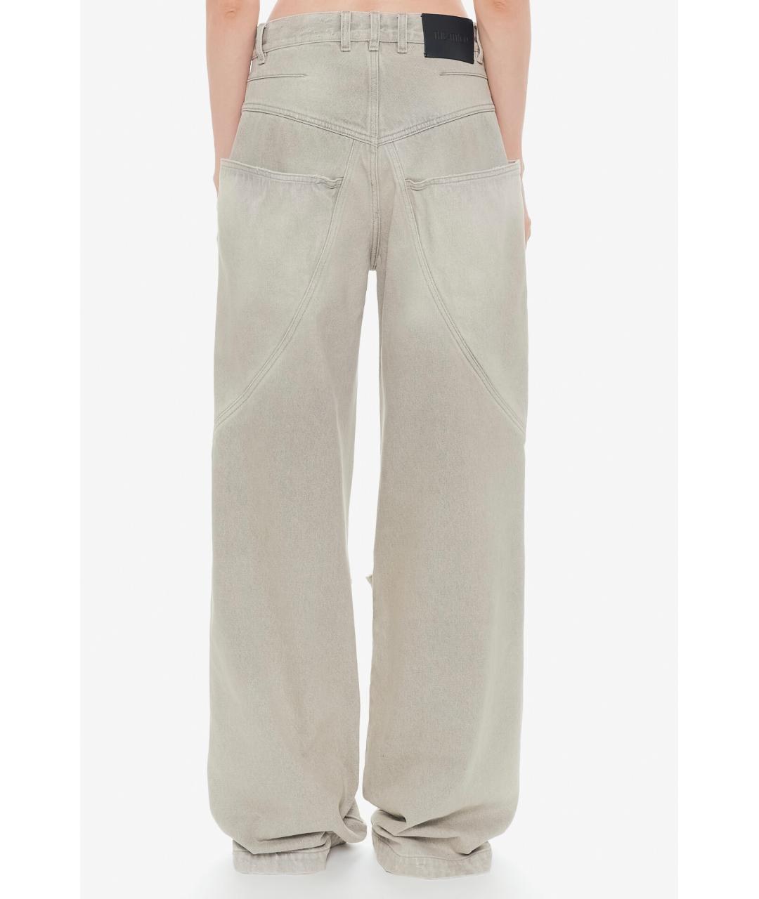 THE ATTICO Серые хлопковые джинсы клеш, фото 4