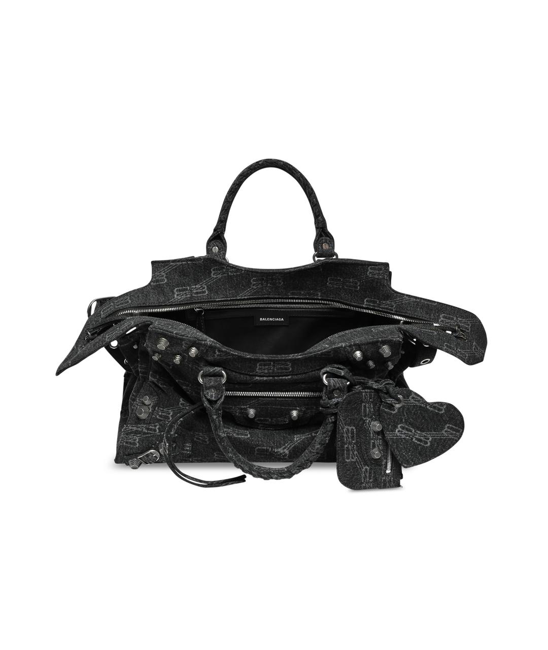 BALENCIAGA Черная кожаная сумка через плечо, фото 5