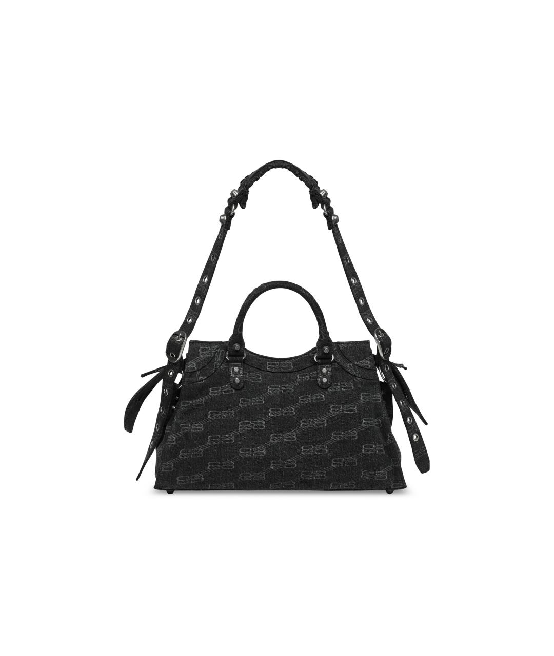 BALENCIAGA Черная кожаная сумка через плечо, фото 2