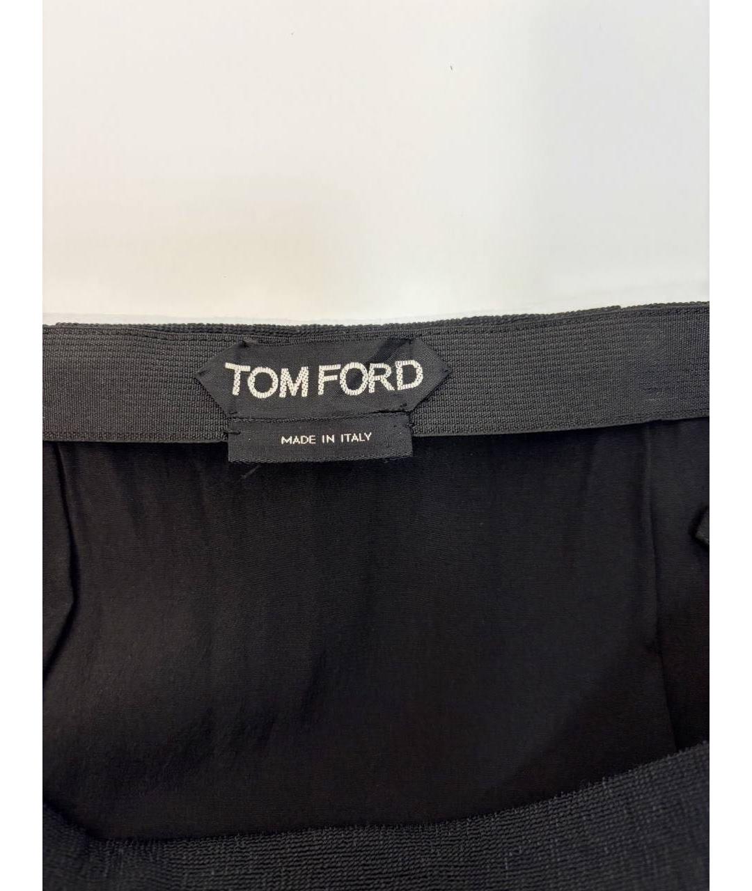 TOM FORD Черная хлопковая юбка миди, фото 3