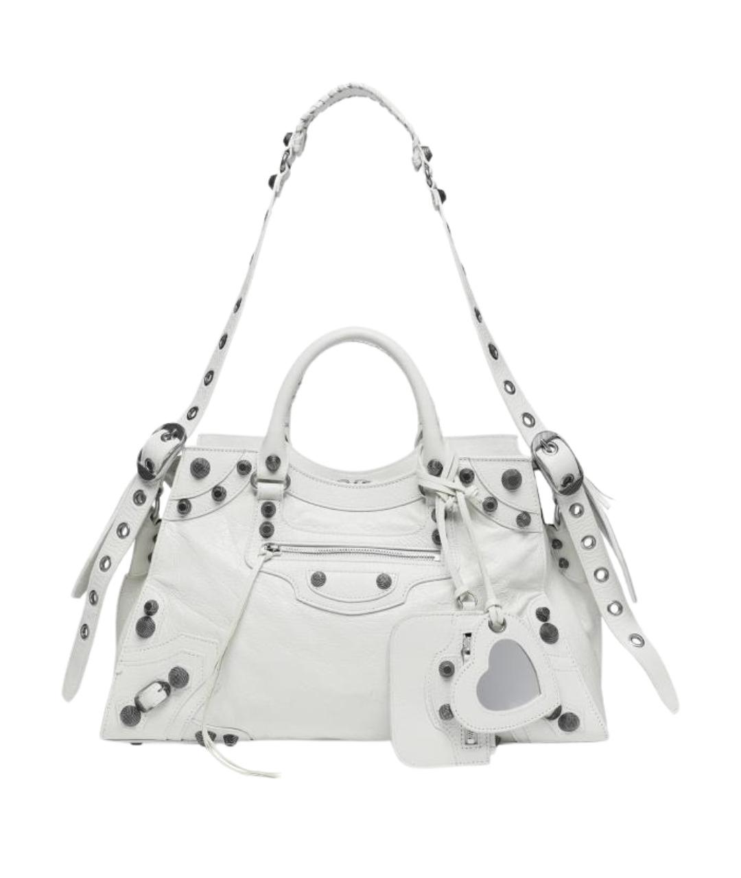 BALENCIAGA Белая кожаная сумка через плечо, фото 1
