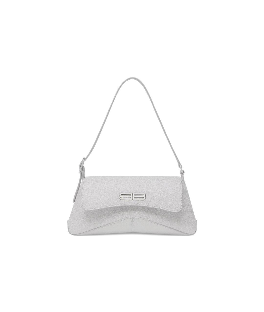 BALENCIAGA Серая кожаная сумка через плечо, фото 7