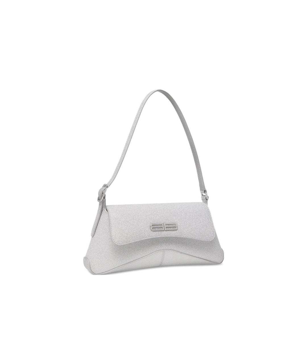 BALENCIAGA Серая кожаная сумка через плечо, фото 2