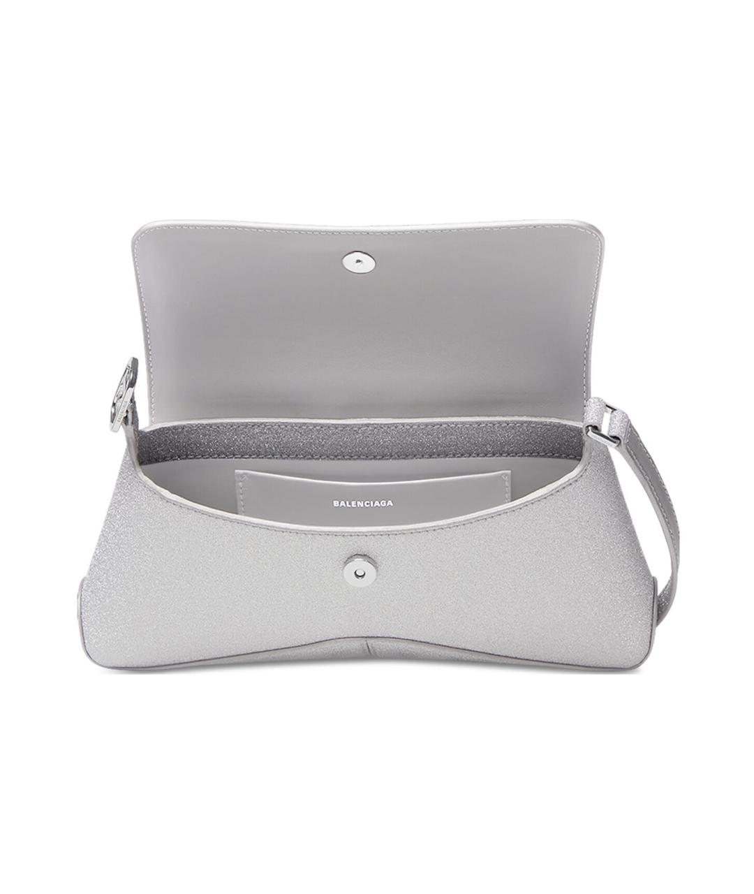 BALENCIAGA Серая кожаная сумка через плечо, фото 5