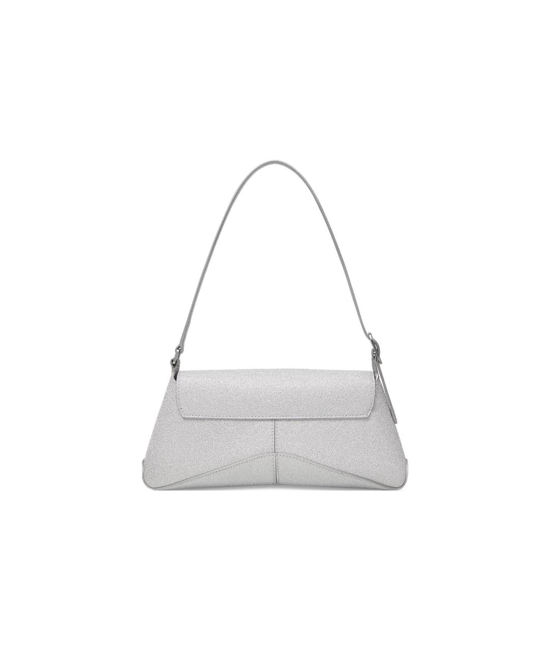 BALENCIAGA Серая кожаная сумка через плечо, фото 3