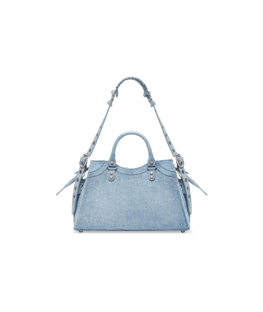 BALENCIAGA Синяя хлопковая сумка через плечо, фото 4