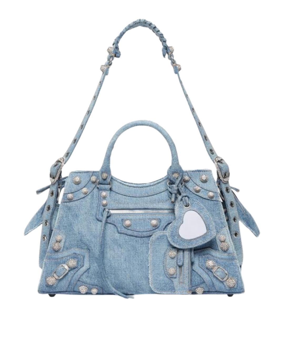 BALENCIAGA Синяя хлопковая сумка через плечо, фото 1