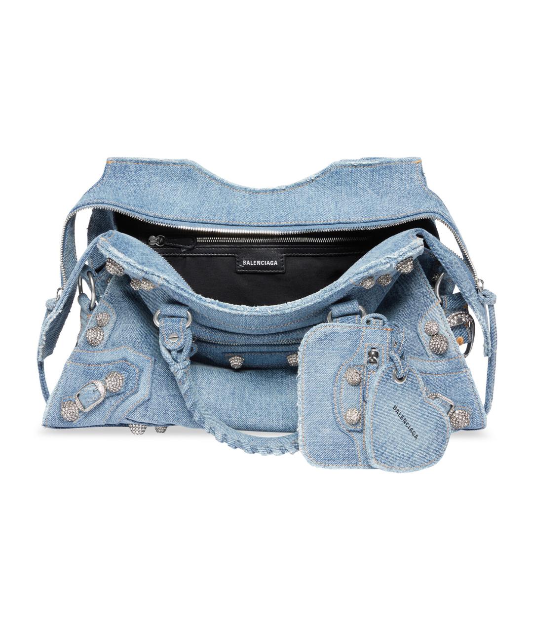 BALENCIAGA Синяя хлопковая сумка через плечо, фото 5
