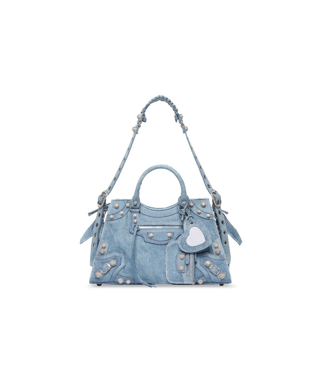 BALENCIAGA Синяя хлопковая сумка через плечо, фото 6