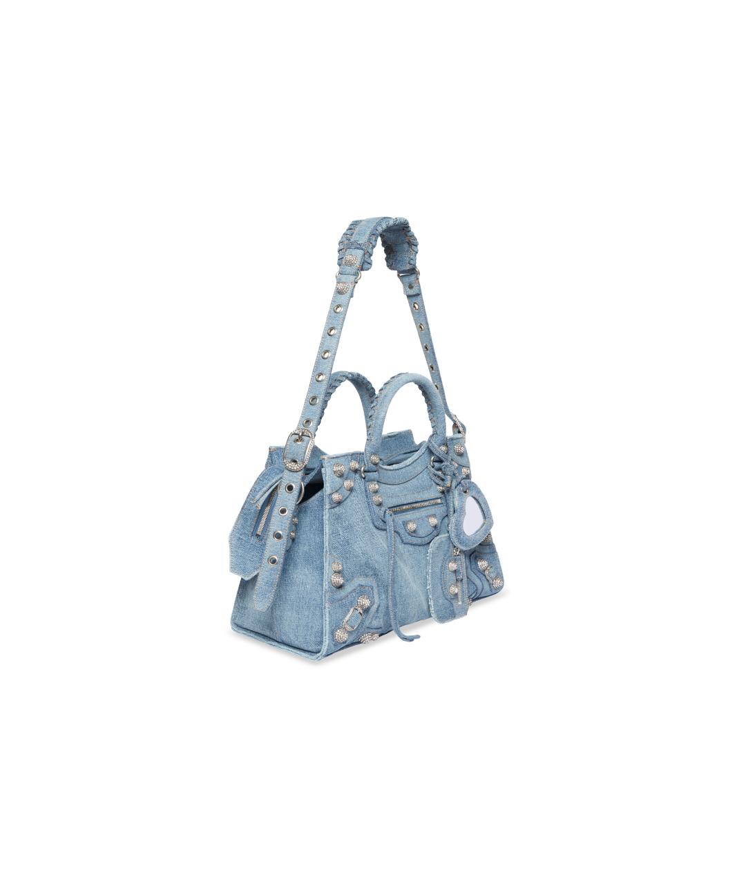 BALENCIAGA Синяя хлопковая сумка через плечо, фото 2