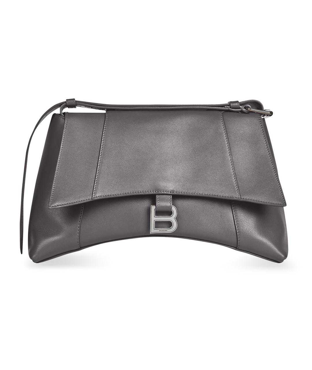 BALENCIAGA Серая кожаная сумка через плечо, фото 4