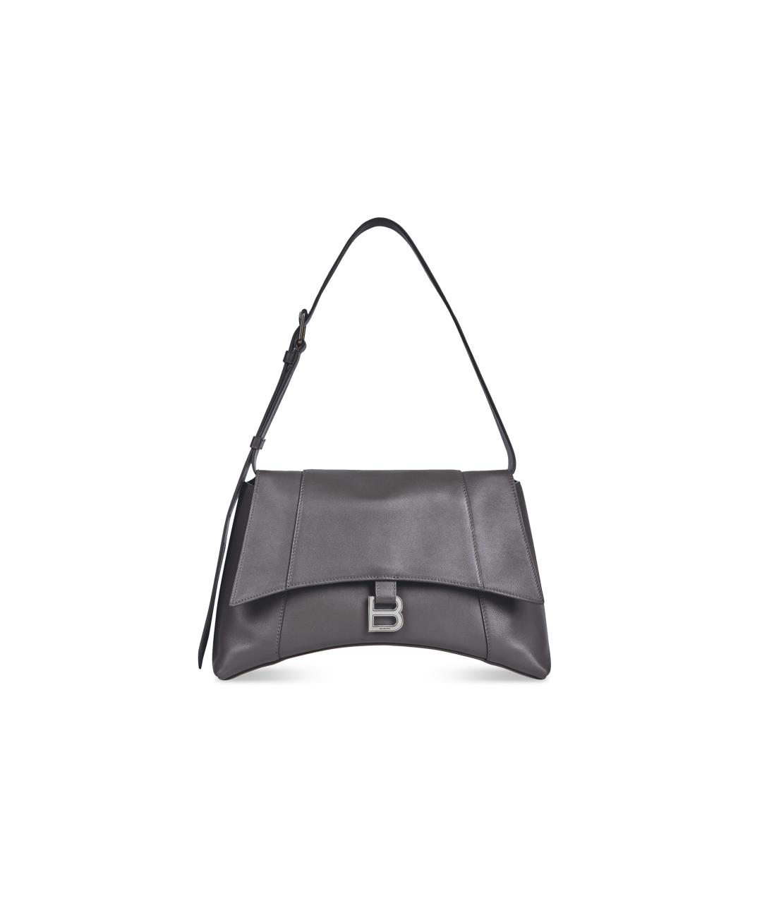 BALENCIAGA Серая кожаная сумка через плечо, фото 6