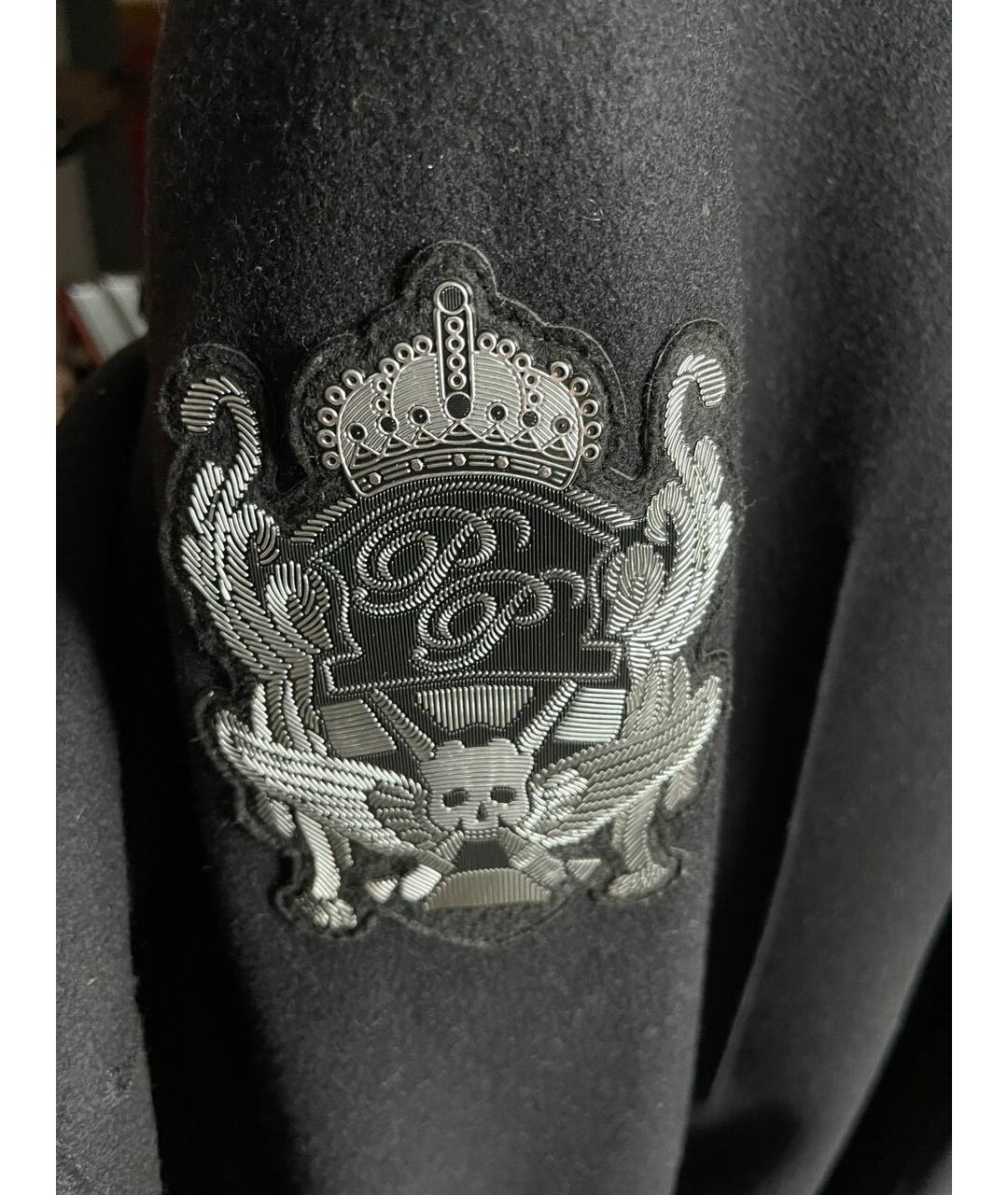 PHILIPP PLEIN Черное шерстяное пальто, фото 7
