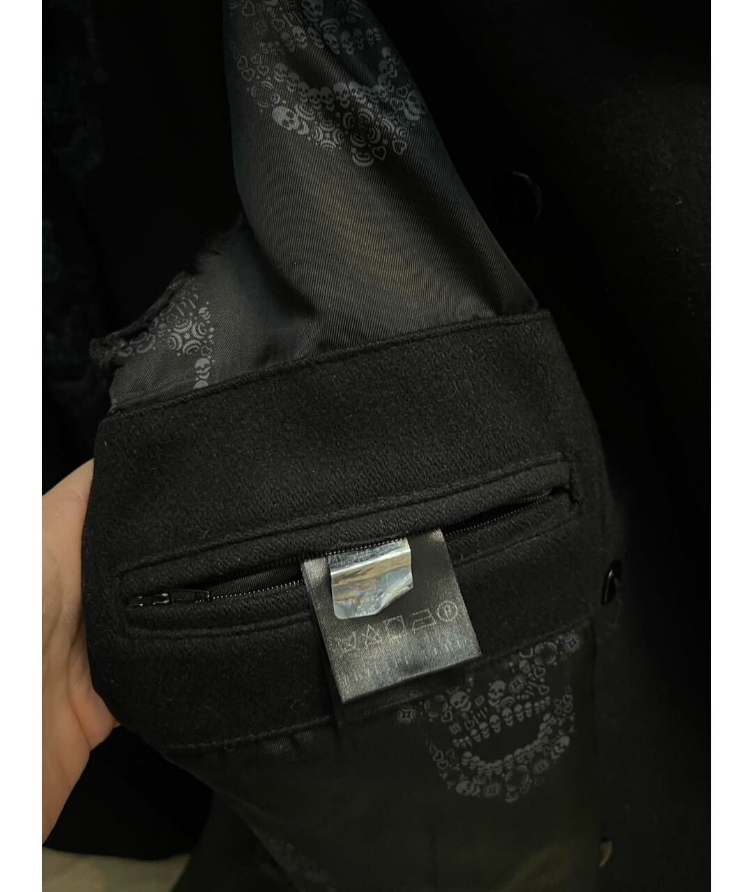 PHILIPP PLEIN Черное шерстяное пальто, фото 5
