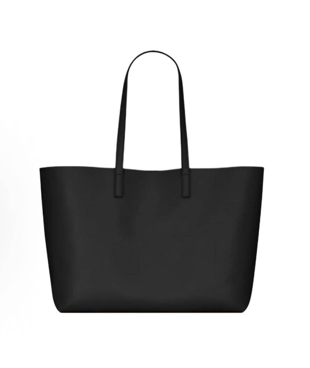 SAINT LAURENT Черная кожаная сумка с короткими ручками, фото 4