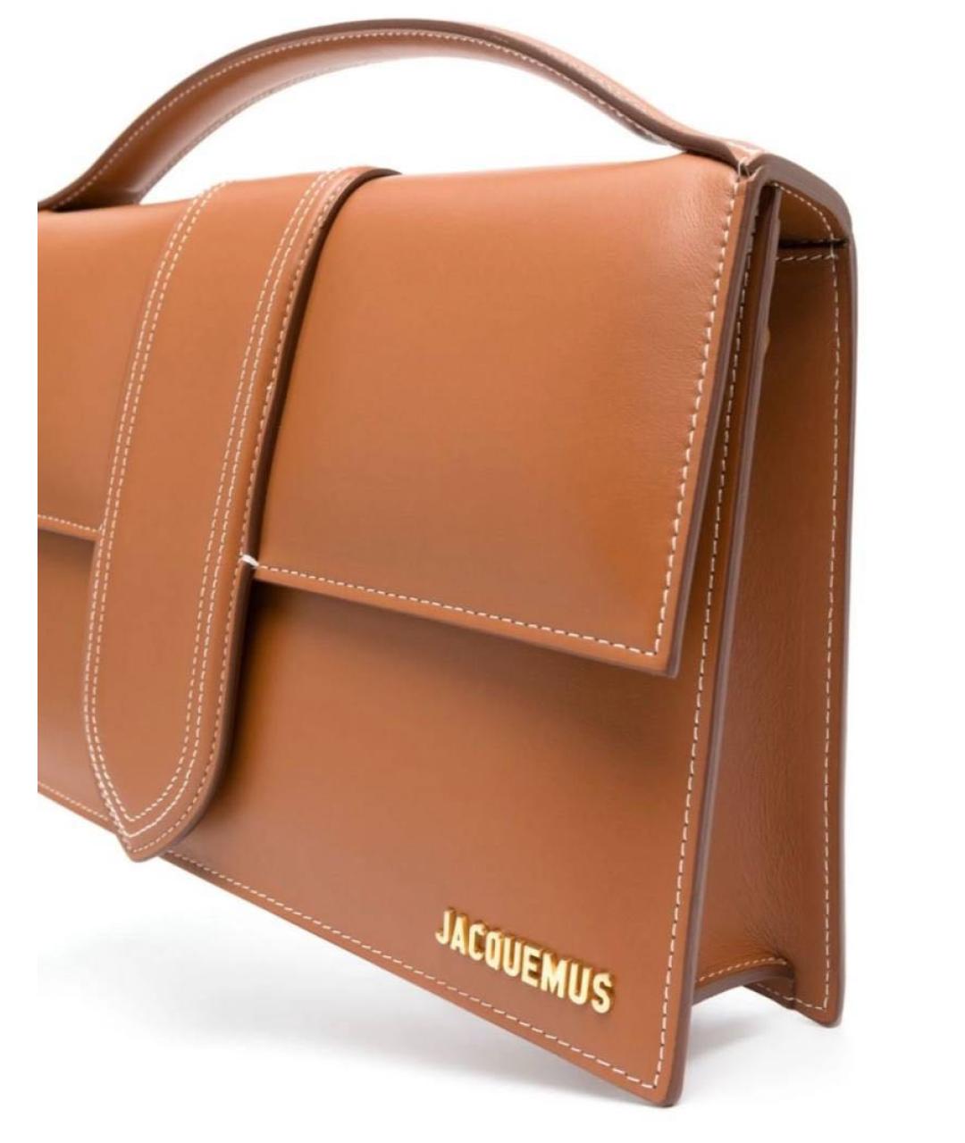 JACQUEMUS Коричневая кожаная сумка через плечо, фото 2