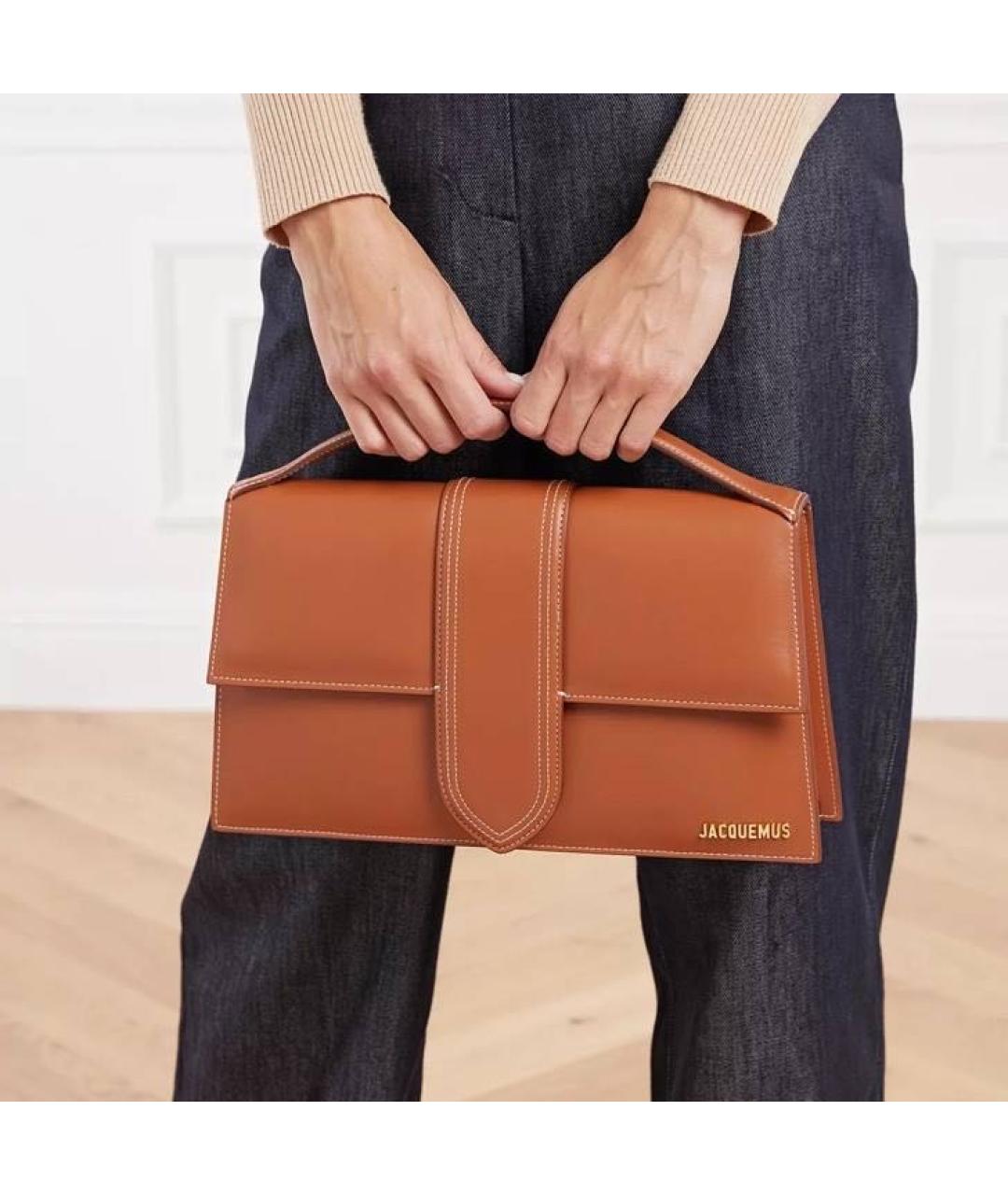 JACQUEMUS Коричневая кожаная сумка через плечо, фото 6