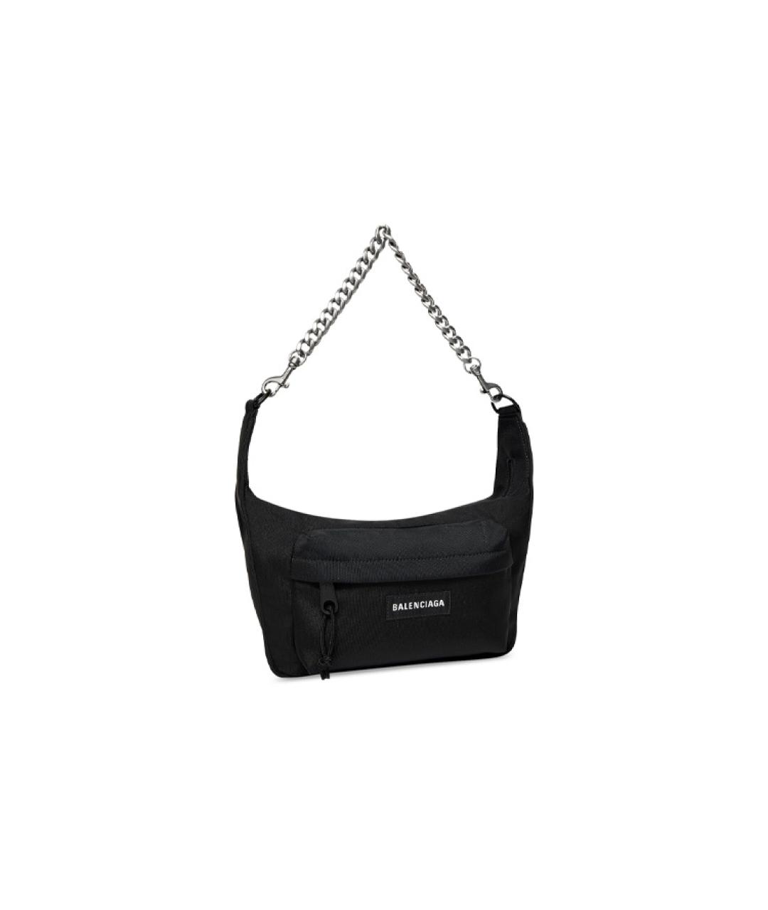 BALENCIAGA Черная тканевая сумка через плечо, фото 2