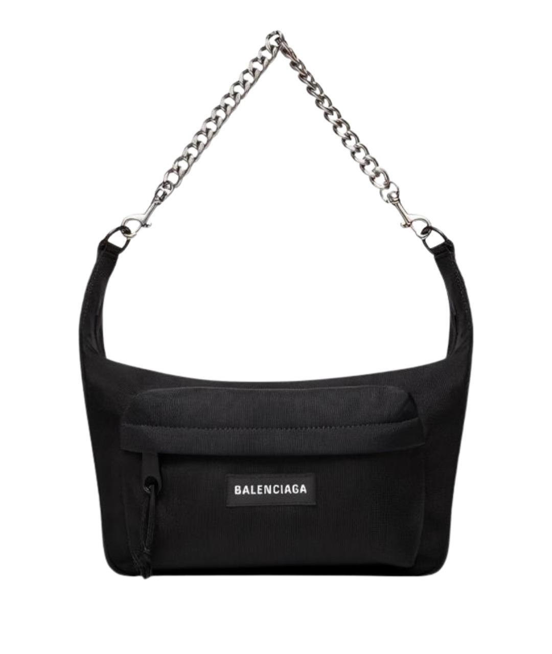 BALENCIAGA Черная тканевая сумка через плечо, фото 1