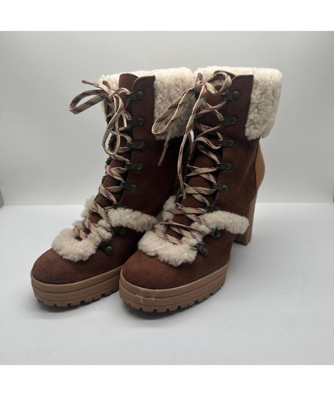 SEE BY CHLOE Коричневые нубуковые ботинки, фото 2