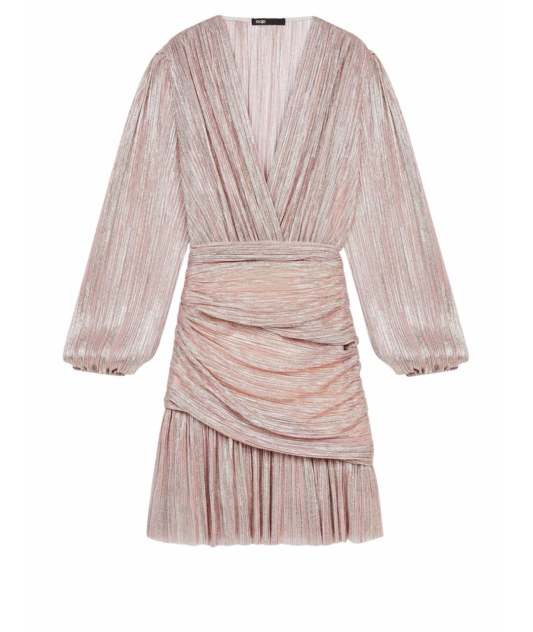MAJE Розовое полиэстеровое коктейльное платье, фото 1