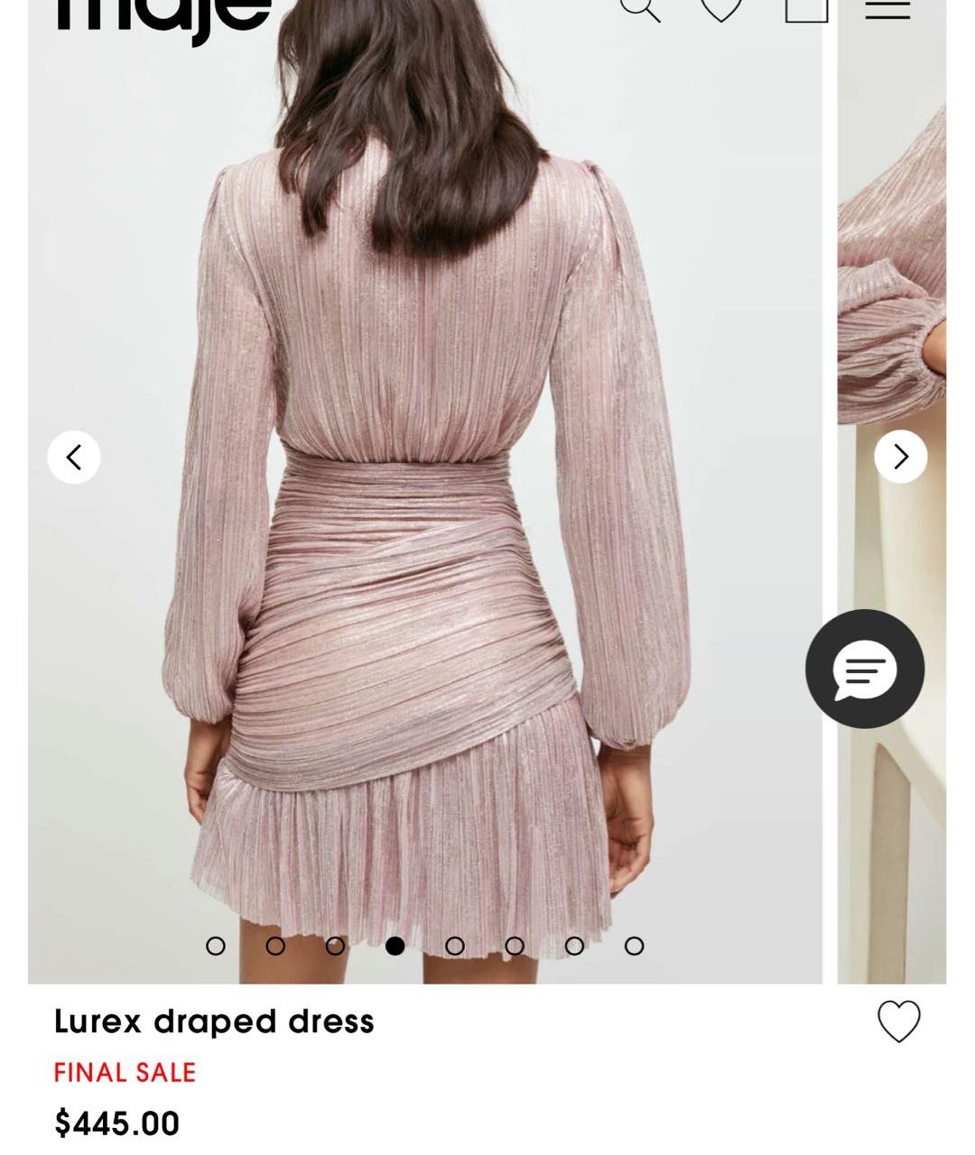 MAJE Розовое полиэстеровое коктейльное платье, фото 6