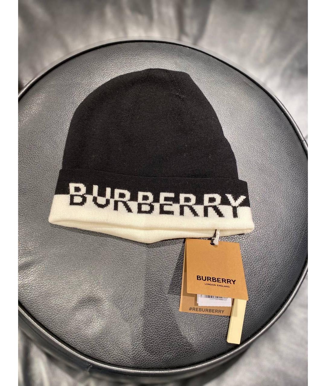 BURBERRY Черная шерстяная шапка, фото 2