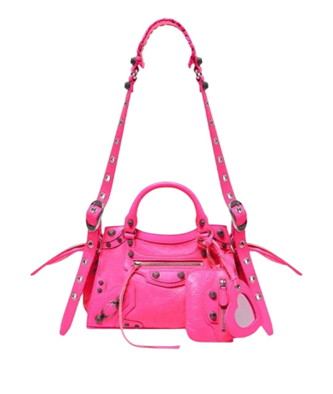 BALENCIAGA Фуксия кожаная сумка через плечо, фото 1