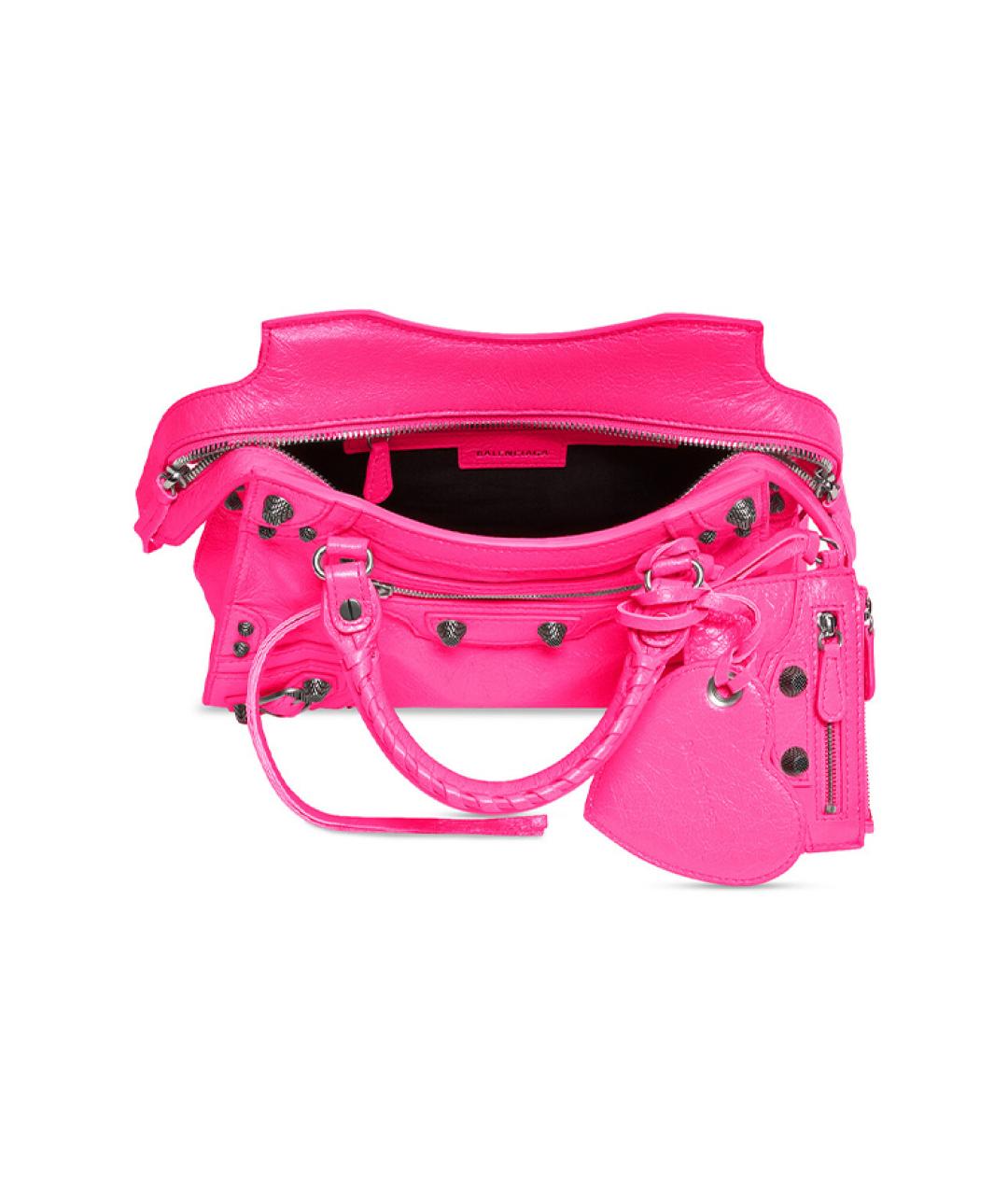 BALENCIAGA Фуксия кожаная сумка через плечо, фото 5
