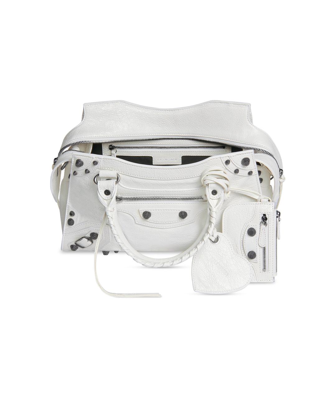 BALENCIAGA Белая кожаная сумка через плечо, фото 5