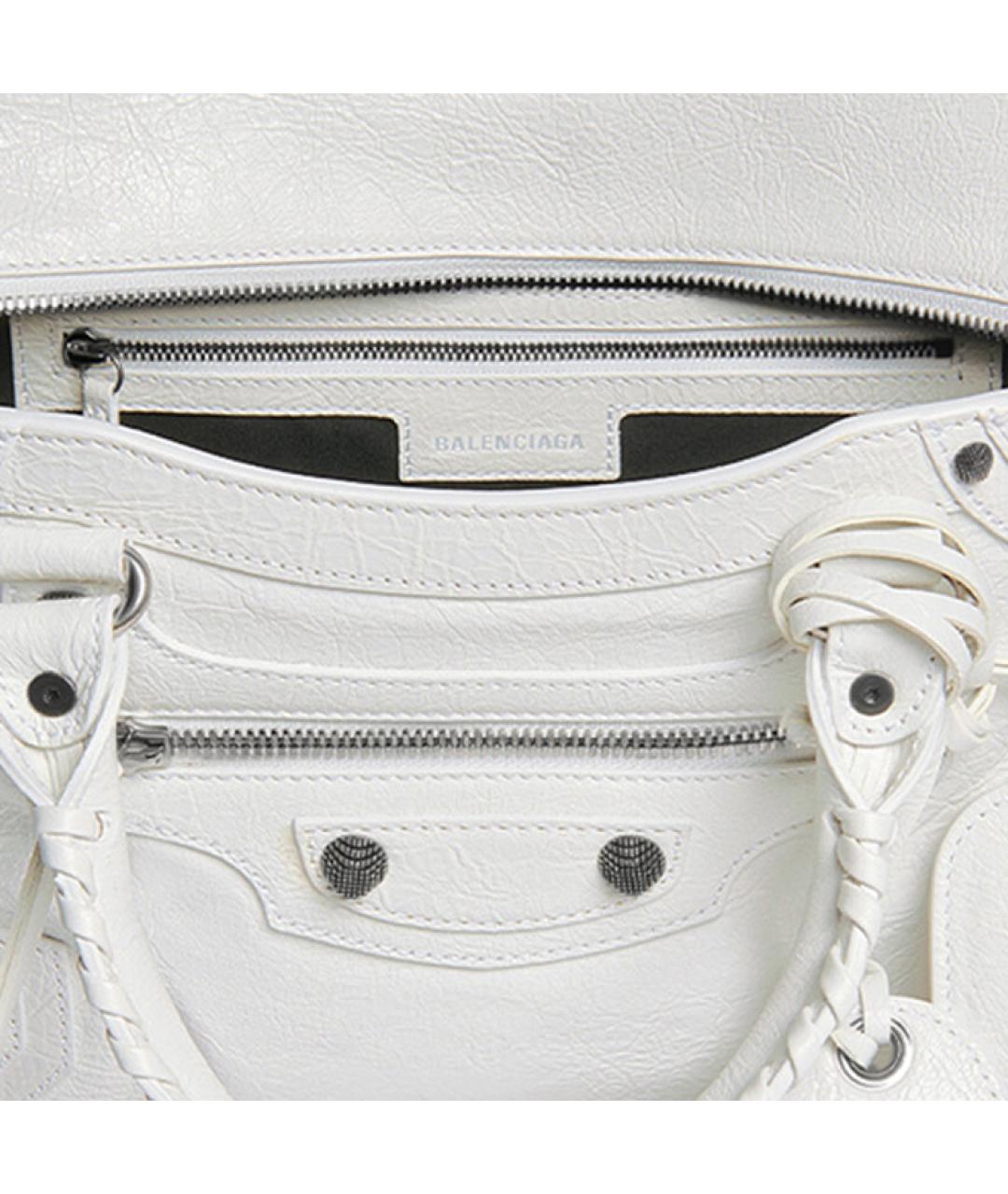 BALENCIAGA Белая кожаная сумка через плечо, фото 6