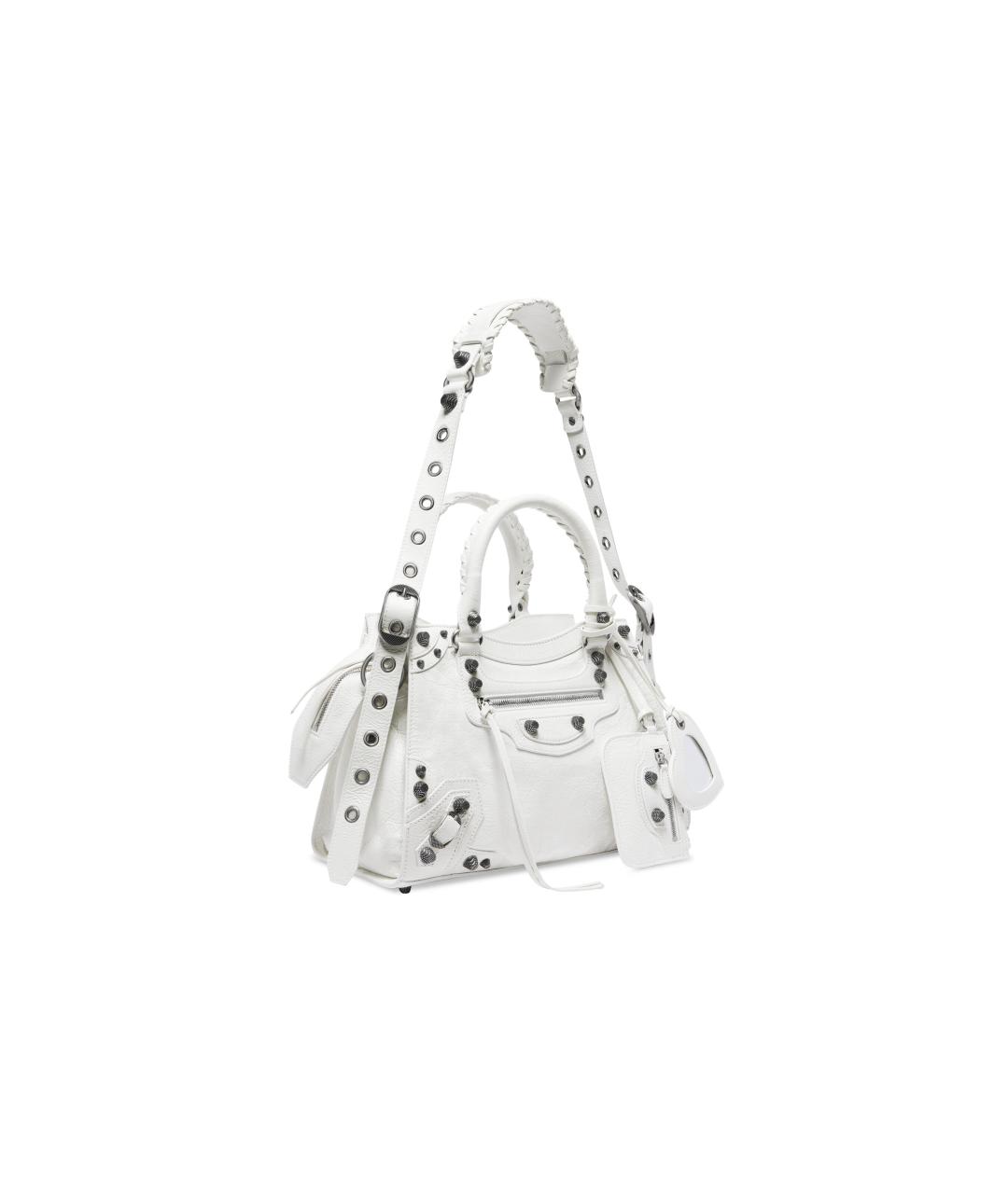 BALENCIAGA Белая кожаная сумка через плечо, фото 2