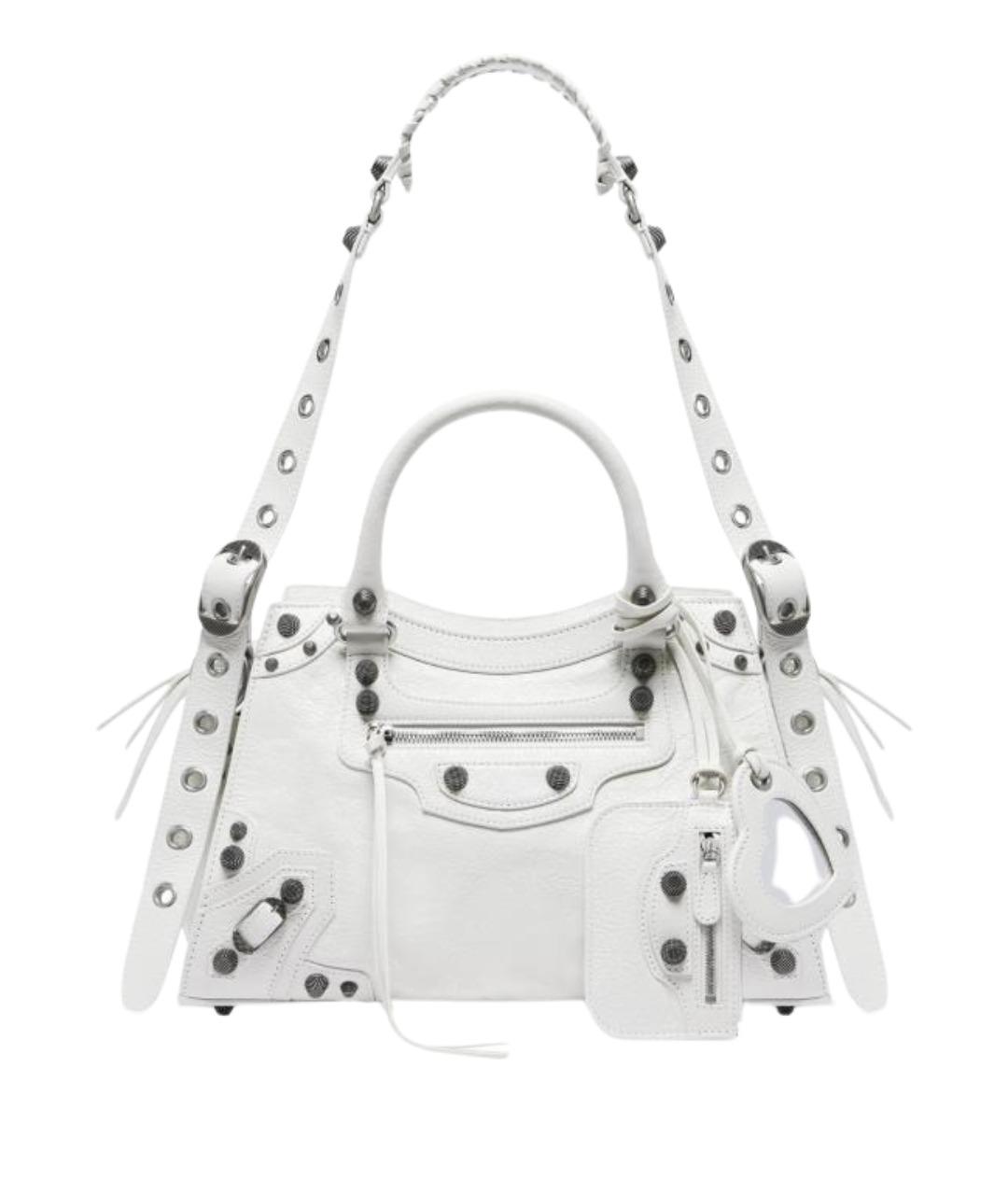 BALENCIAGA Белая кожаная сумка через плечо, фото 1