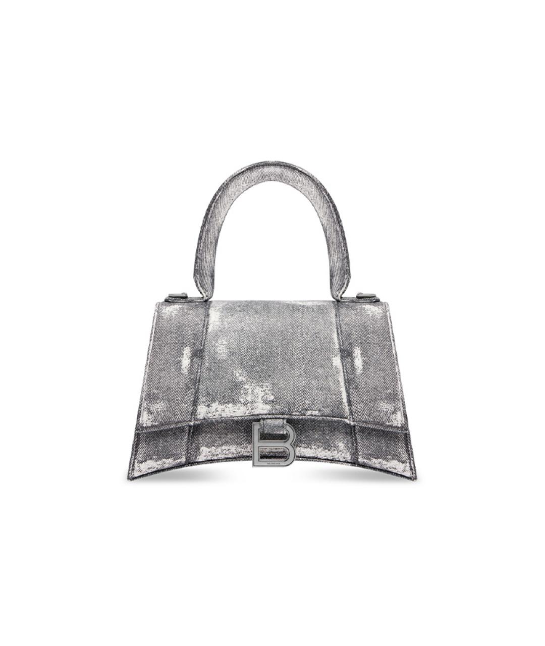 BALENCIAGA Серебряная кожаная сумка через плечо, фото 1