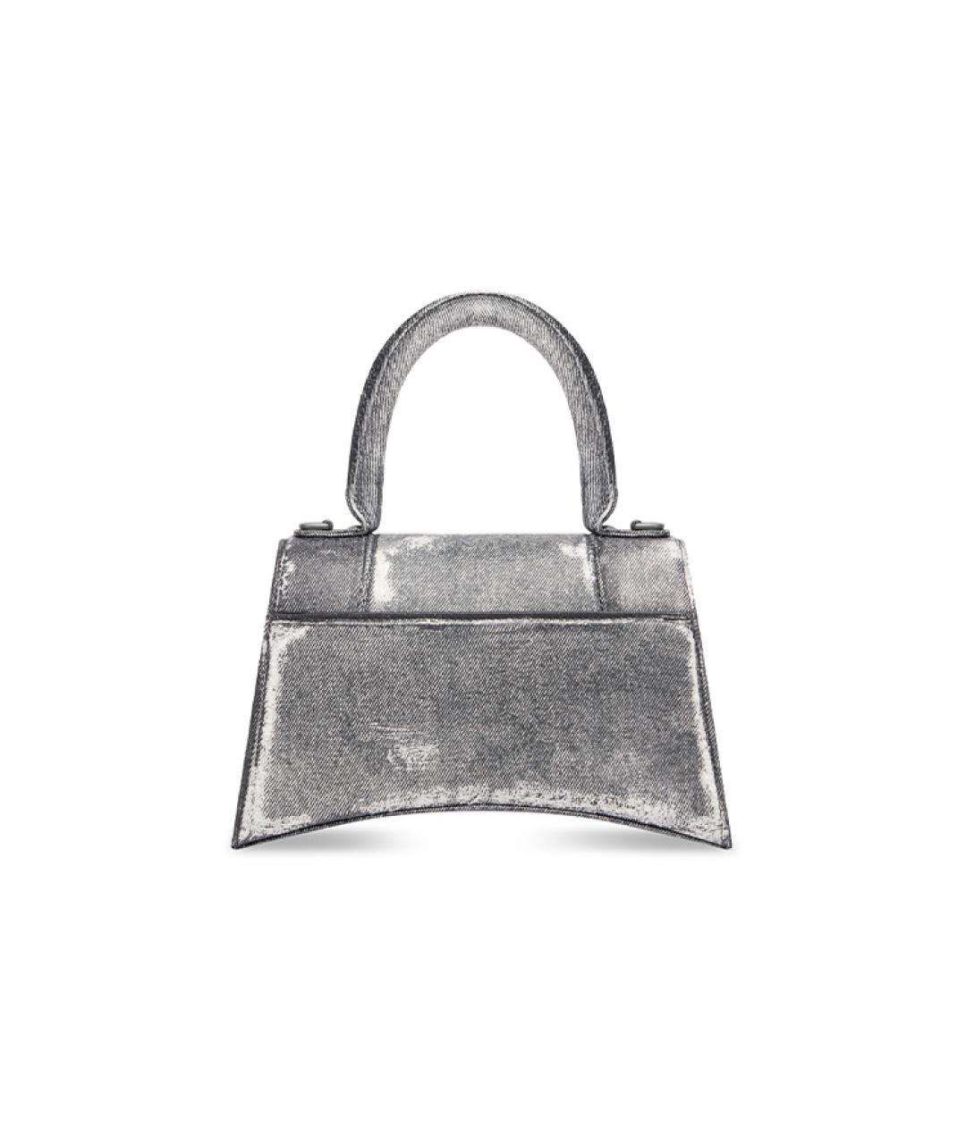 BALENCIAGA Серебряная кожаная сумка через плечо, фото 5