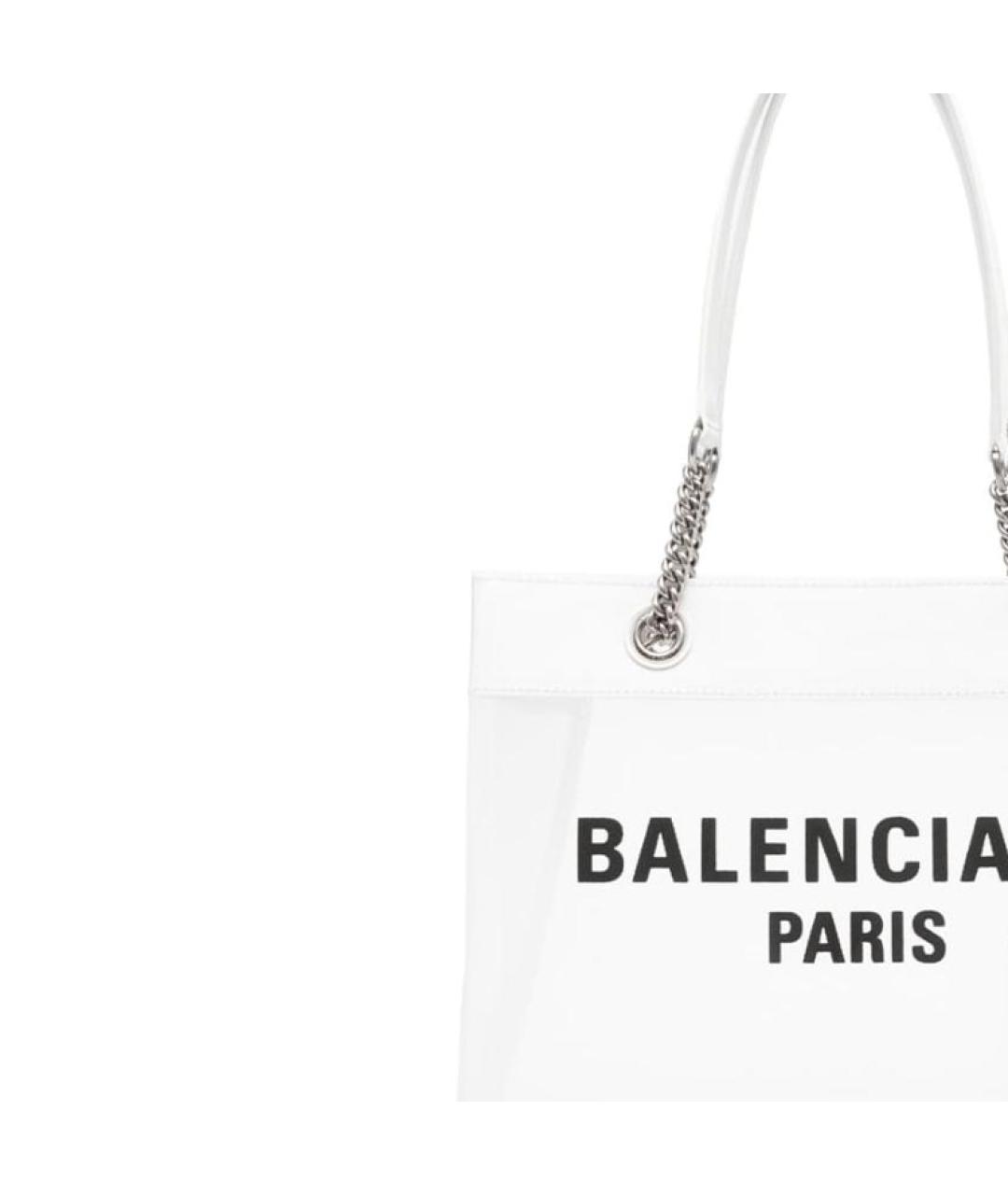 BALENCIAGA Белая тканевая сумка через плечо, фото 4