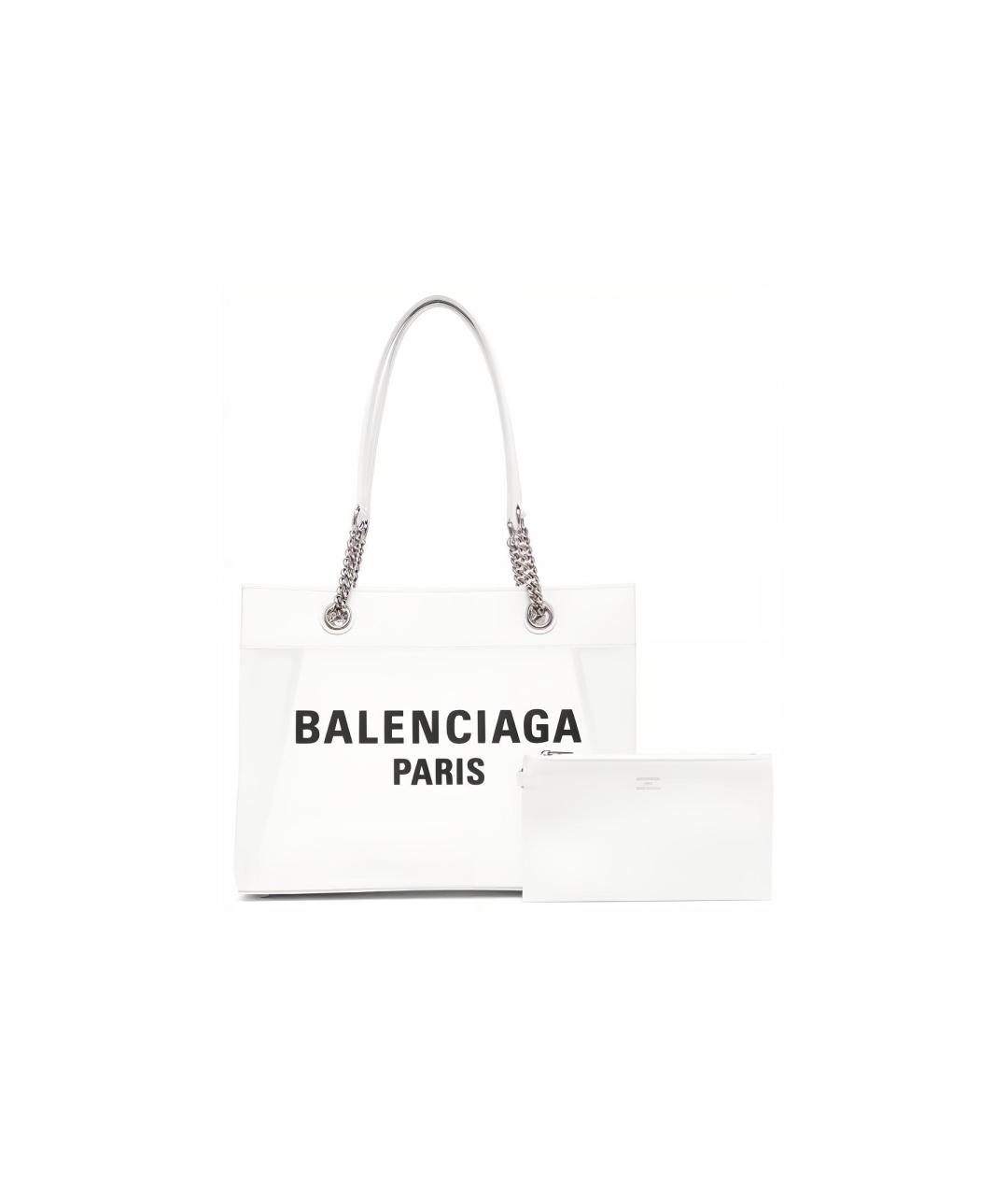 BALENCIAGA Белая тканевая сумка через плечо, фото 6