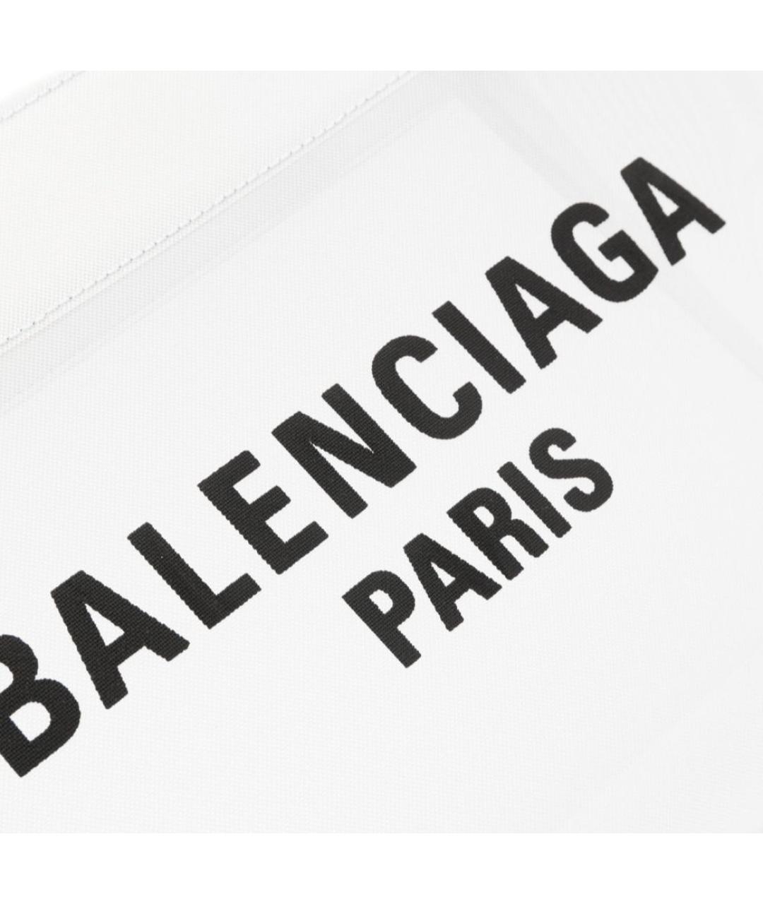 BALENCIAGA Белая тканевая сумка через плечо, фото 5