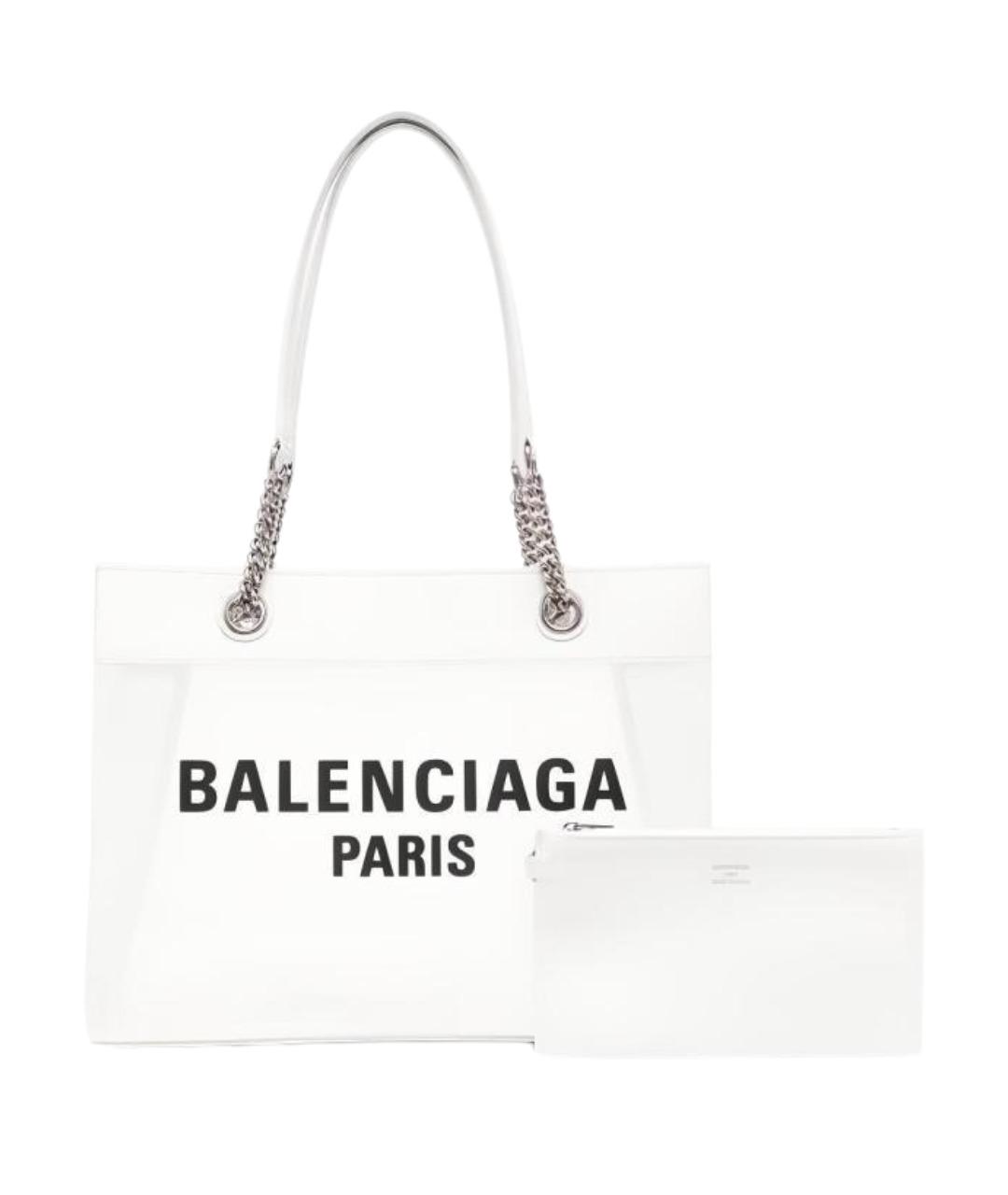 BALENCIAGA Белая тканевая сумка через плечо, фото 1