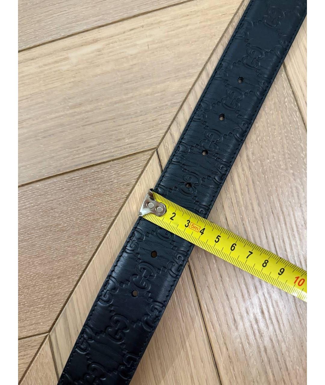GUCCI Черный кожаный ремень, фото 2