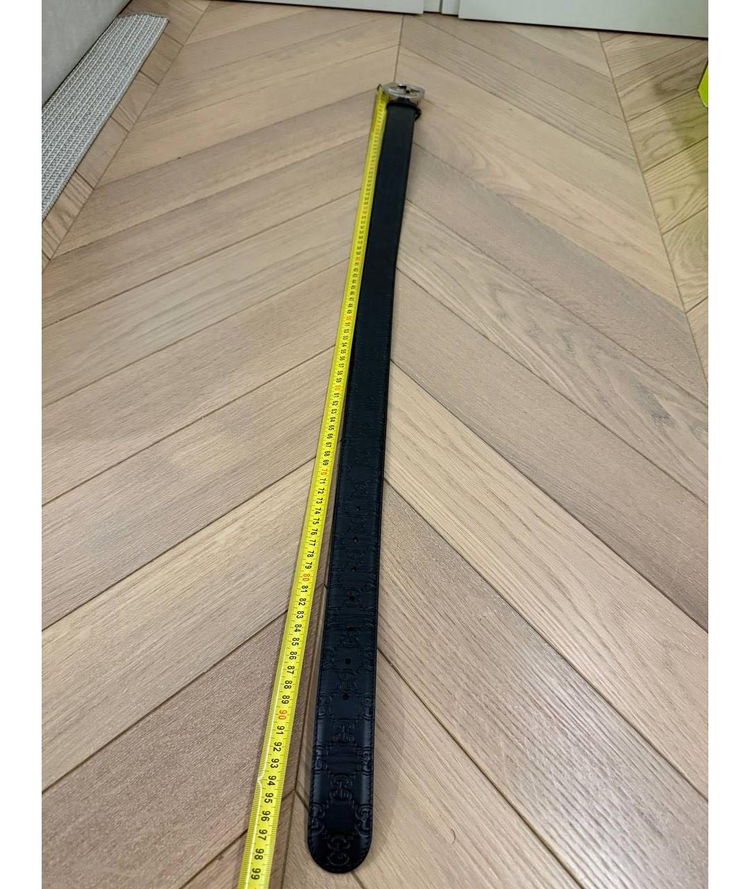 GUCCI Черный кожаный ремень, фото 3