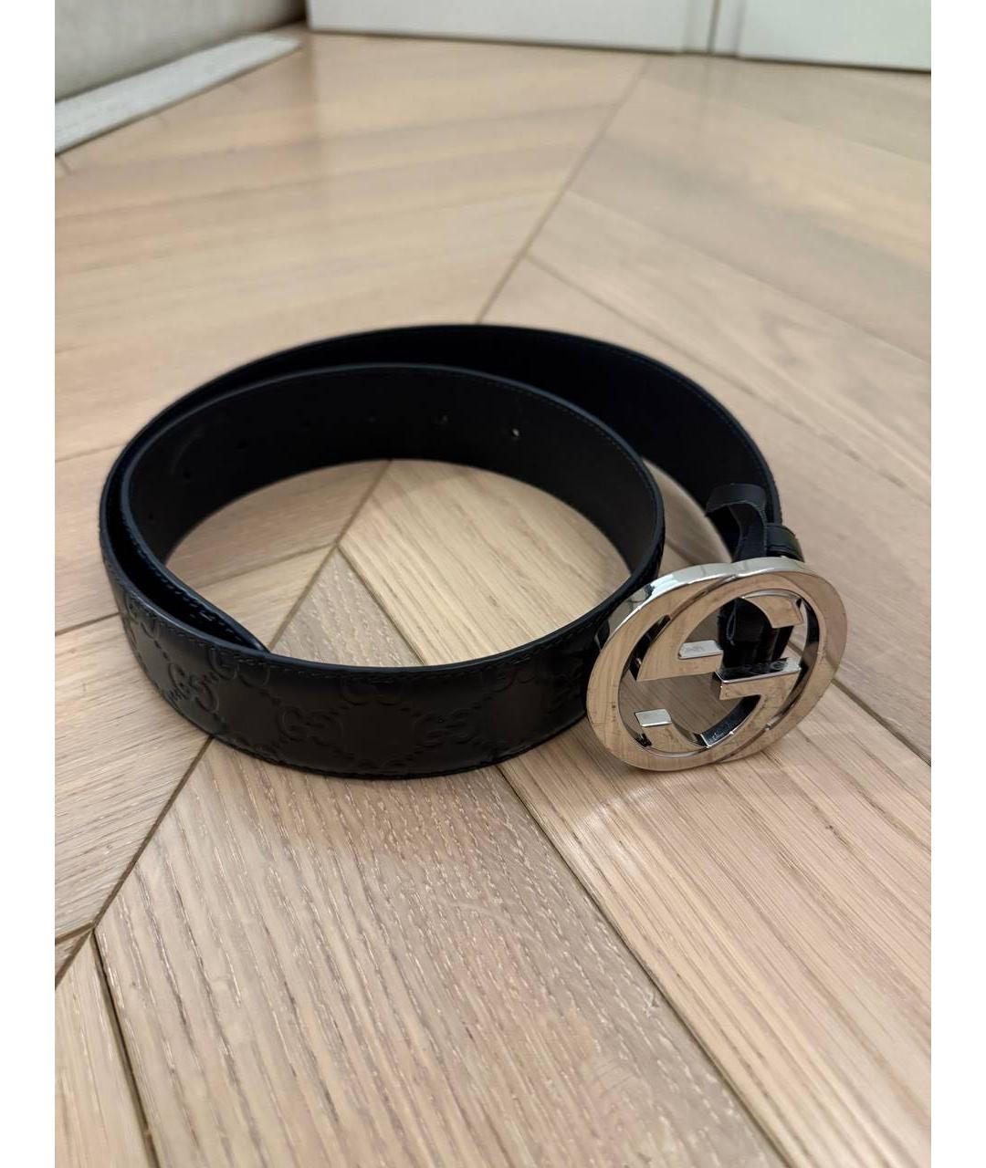GUCCI Черный кожаный ремень, фото 4